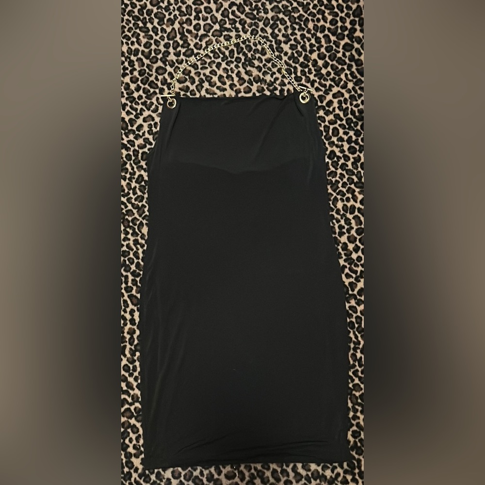Sky plus black dress with pretty gold neck chain